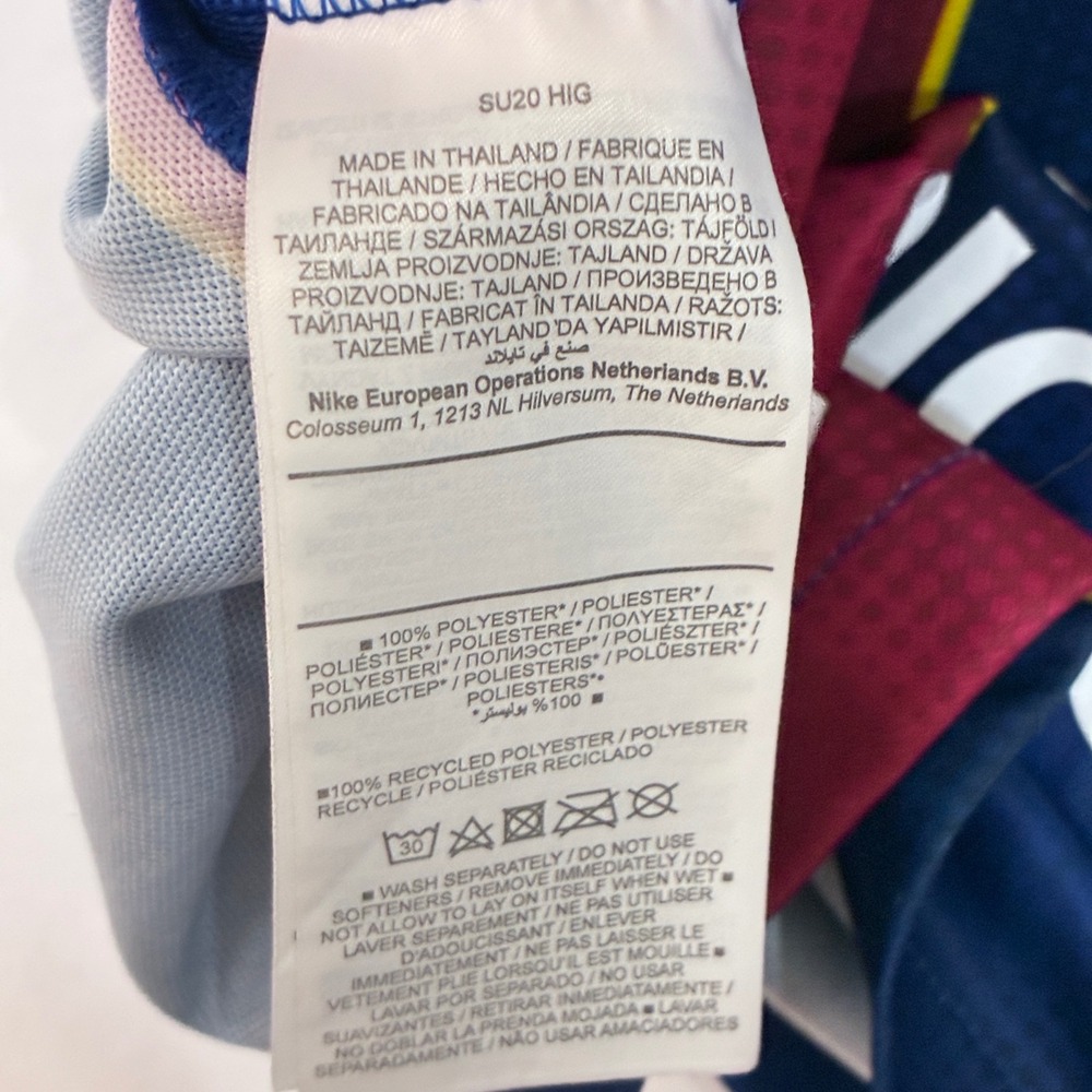 Nike FC Barcelona Jersey Mens Large Blue Red Faded Messi 10‎ Soccer Rakuten FLAW - Picture 7 of 10